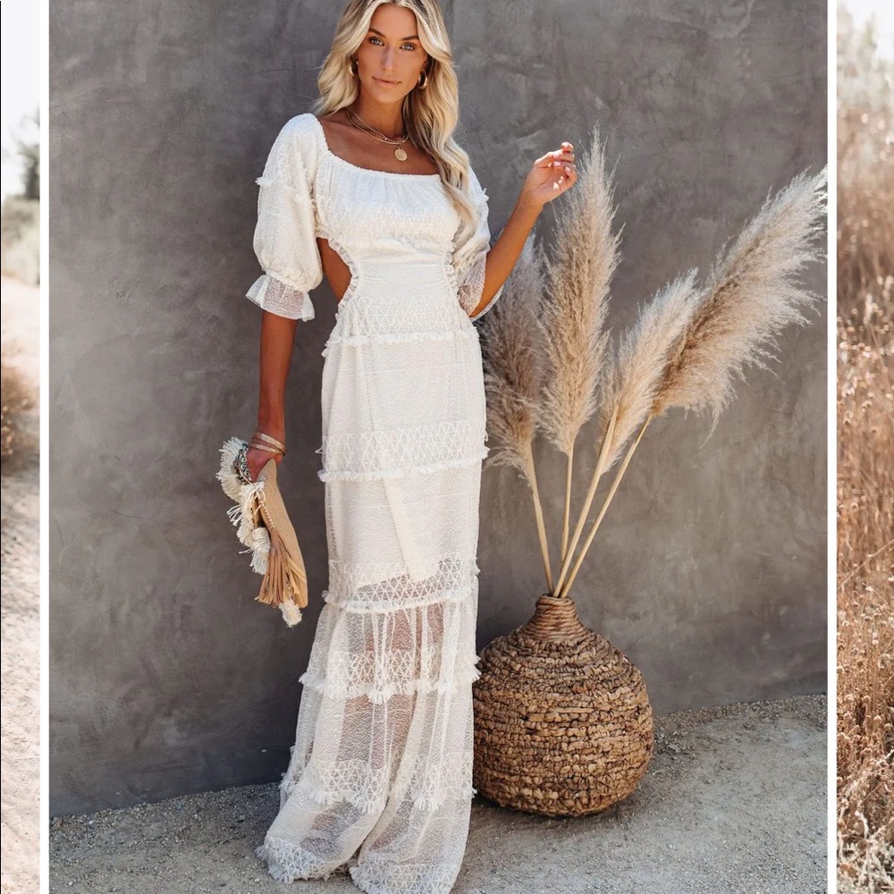 vicidolls PORSHA TIERED CUTOUT MAXI DRESS